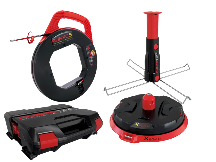 RUNPOTEC - RUNPO5   XB 300 CABLE WINDER - MULTI-SET WITH CASE - 300kg