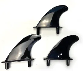 Surf External Equipment 3Pcs/Set Surfborads Fins with Replacement 6 Fins Screws Bolts for Softboard SUP Stand Up Paddle Board Suitable for a Variety of Surfboards (Black 3pcs)