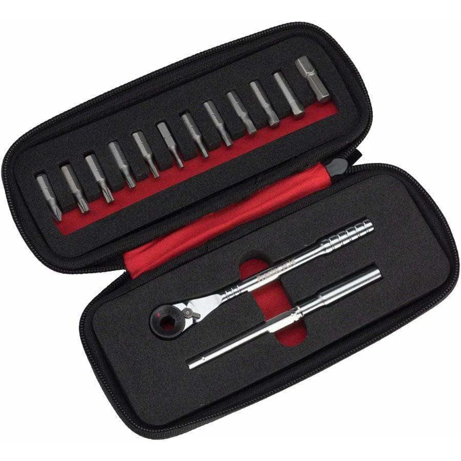 T-Handle Ratchet Deluxe 3-Way Ratchet and T-Handle Bike Tool Kit, 12 Piece Bit Set
