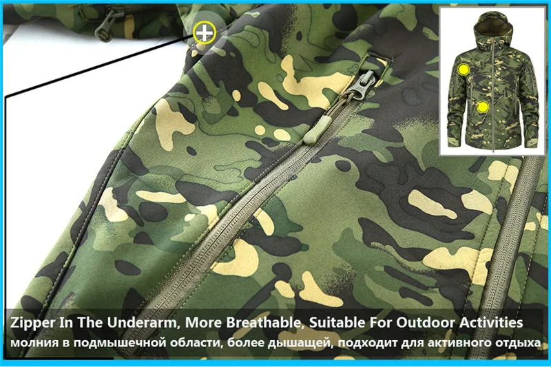 Tactical Mens Windbreaker Winter Thermal Fleece Jacket
