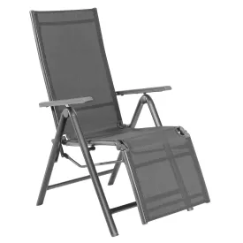 Tangkula Outdoor Folding Lounge Chair, Patio Reclining Chair W/7 Adjustable Backrest & Footrest Positions