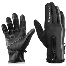 Touch Screen Bike Gloves Winter Thermal Windproof Full Finger Cycling Glove Anti-slip Bicycle Gloves