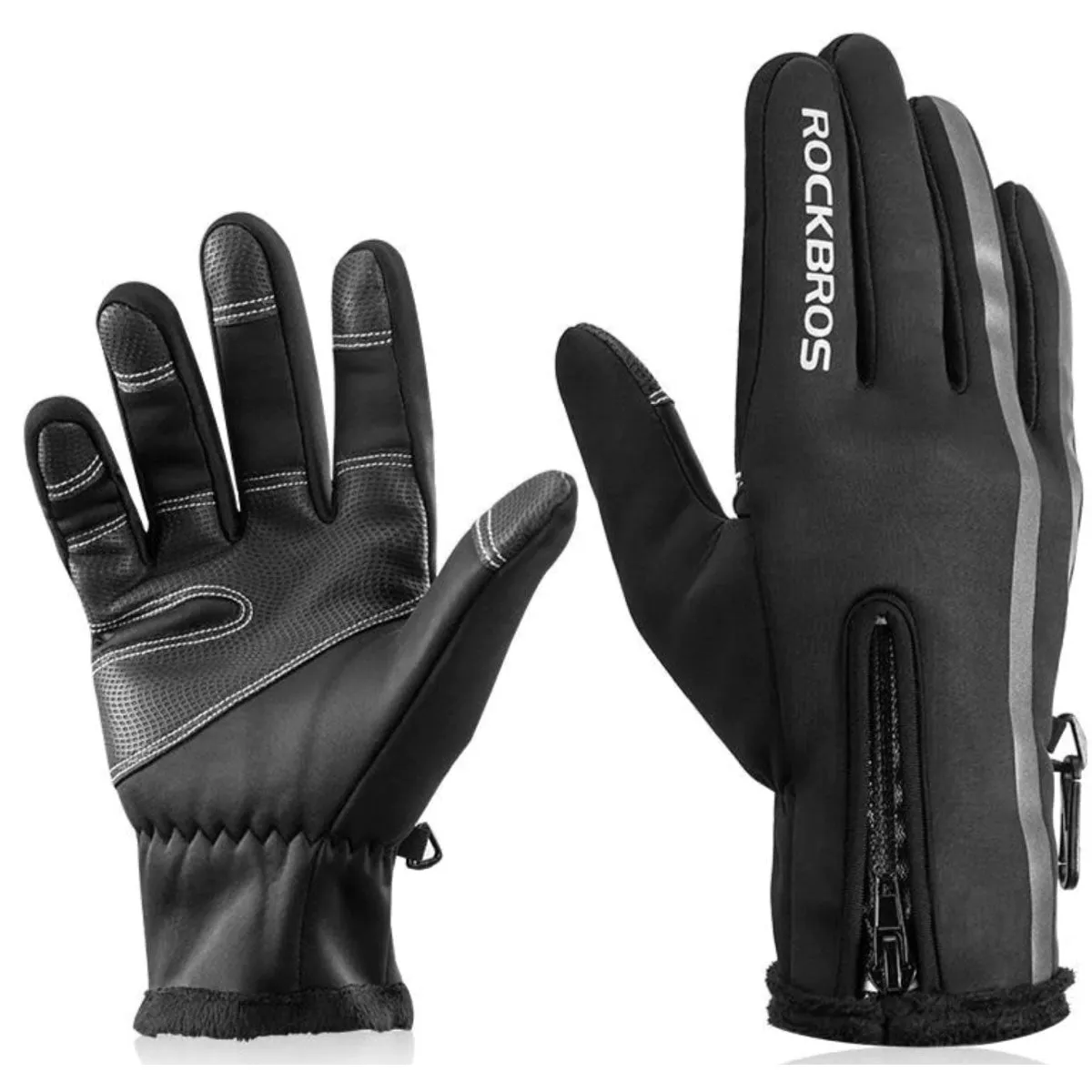 Touch Screen Bike Gloves Winter Thermal Windproof Full Finger Cycling Glove Anti-slip Bicycle Gloves