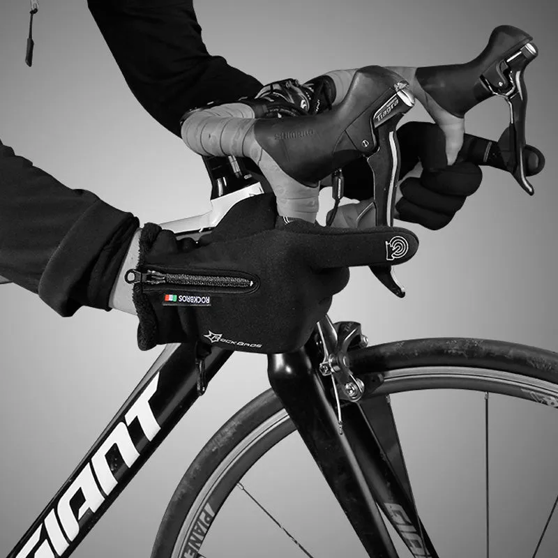 Touch Screen Bike Gloves Winter Thermal Windproof Full Finger Cycling Glove Anti-slip Bicycle Gloves