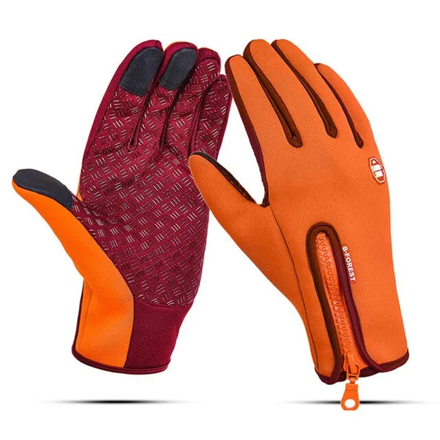 Touch Screen Windproof Outdoor Sport Gloves,Men Women Winter Fleece Thermal Warm Running Gloves,Anti-slip Cycling Gloves