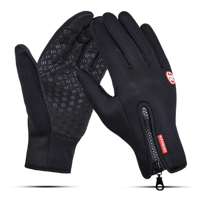Touch Screen Windproof Outdoor Sport Gloves,Men Women Winter Fleece Thermal Warm Running Gloves,Anti-slip Cycling Gloves