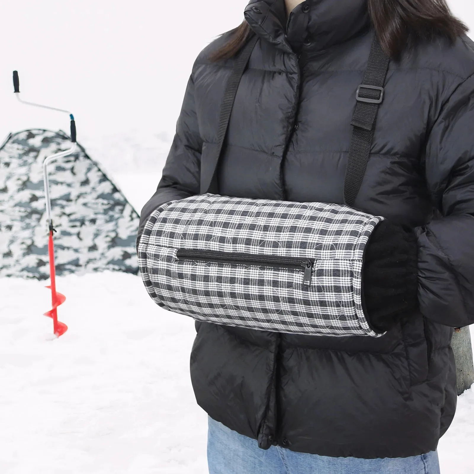 USB Rechargeable Heated Gloves Outdoor Three-Level Temperature Adjustable Heated Gloves Winter Warmth Windproof Thermal Gloves