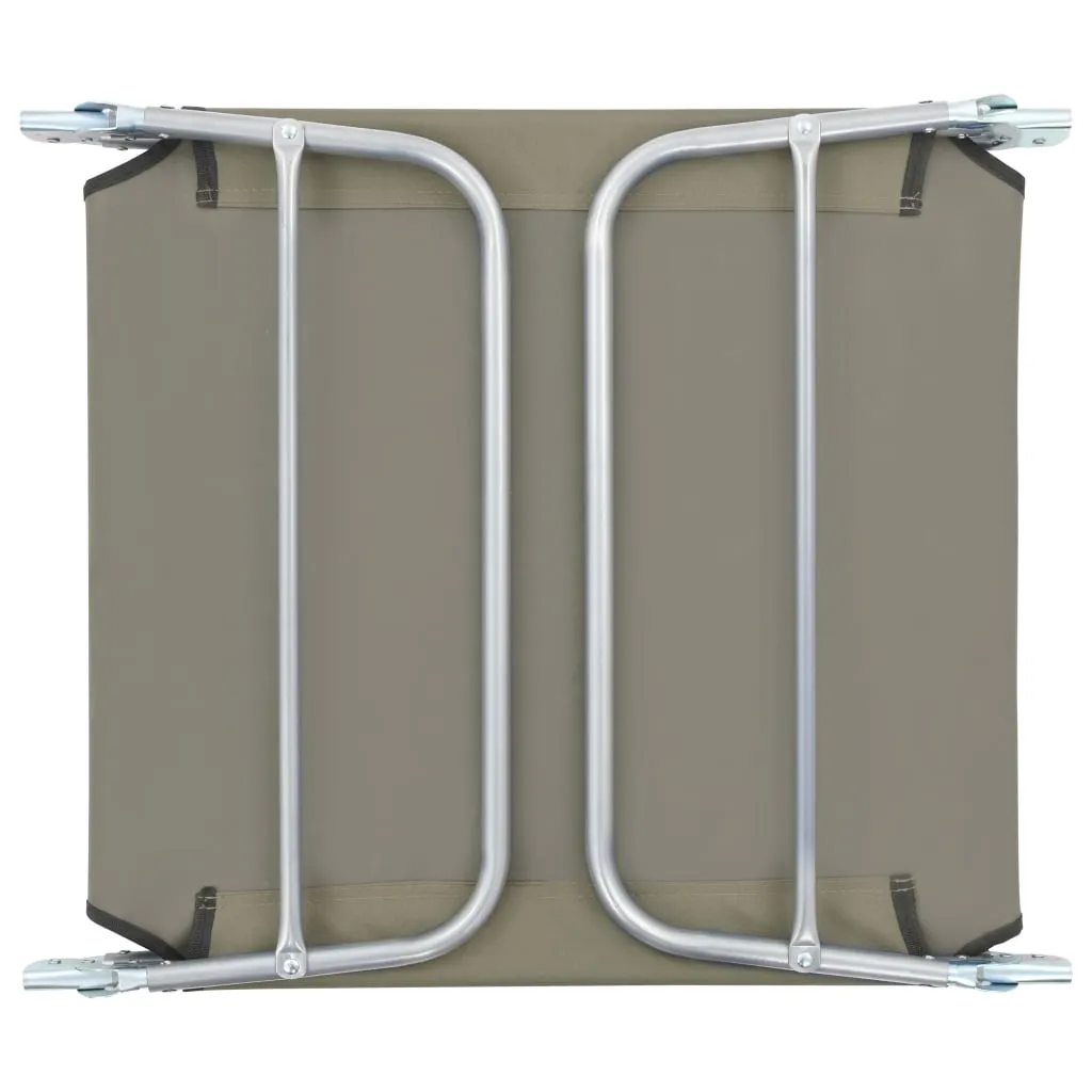 vidaXL Folding Sun Loungers 2 pcs Steel and Fabric Taupe