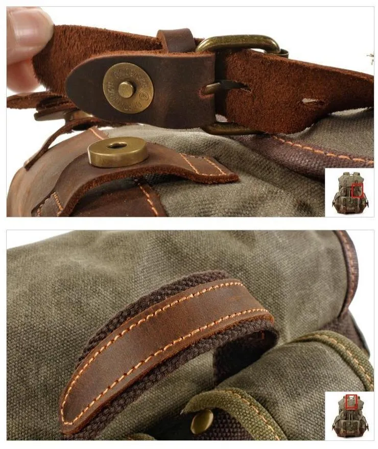 Vintage Leather Waterproof Backpack