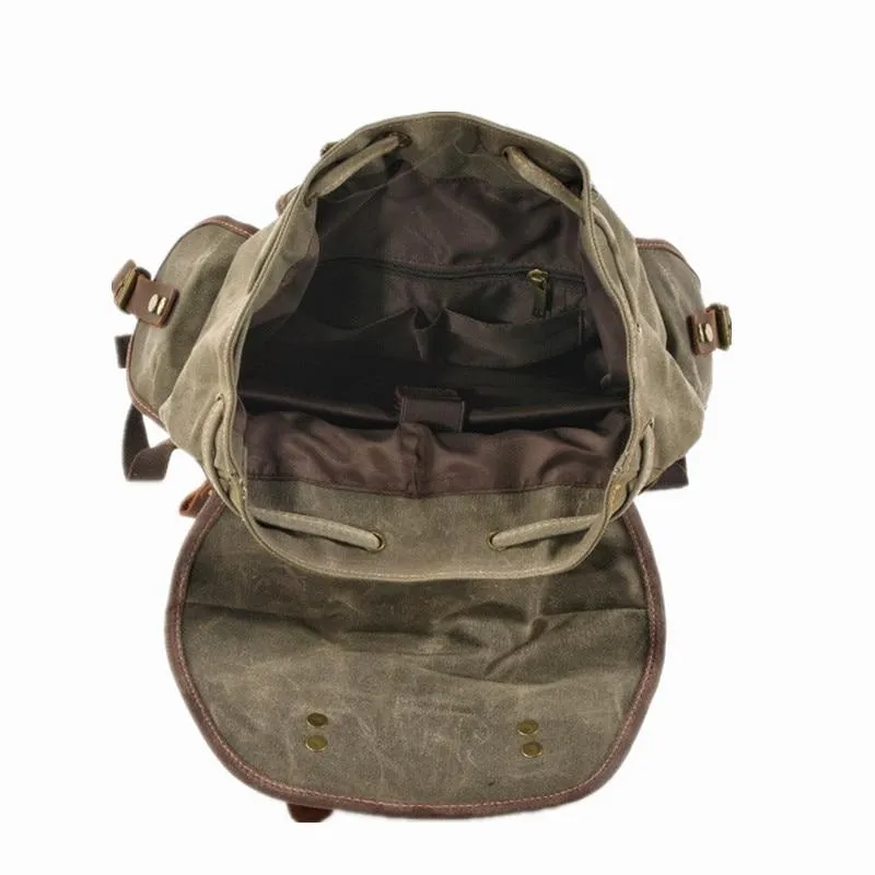 Vintage Leather Waterproof Backpack