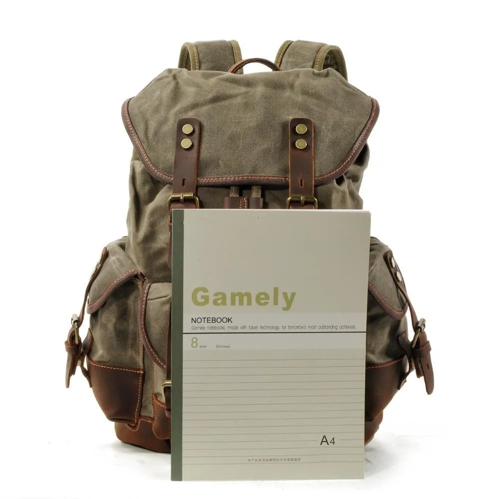 Vintage Leather Waterproof Backpack