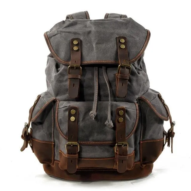 Vintage Leather Waterproof Backpack