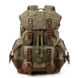 Vintage Leather Waterproof Backpack