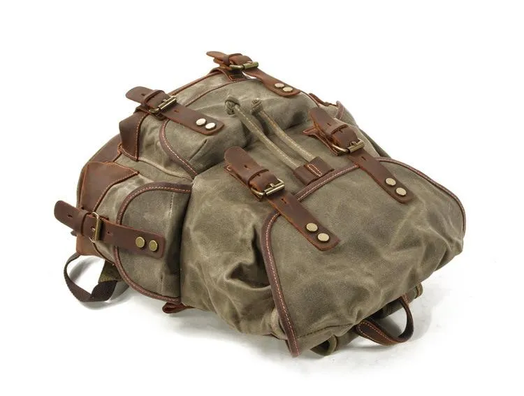 Vintage Leather Waterproof Backpack
