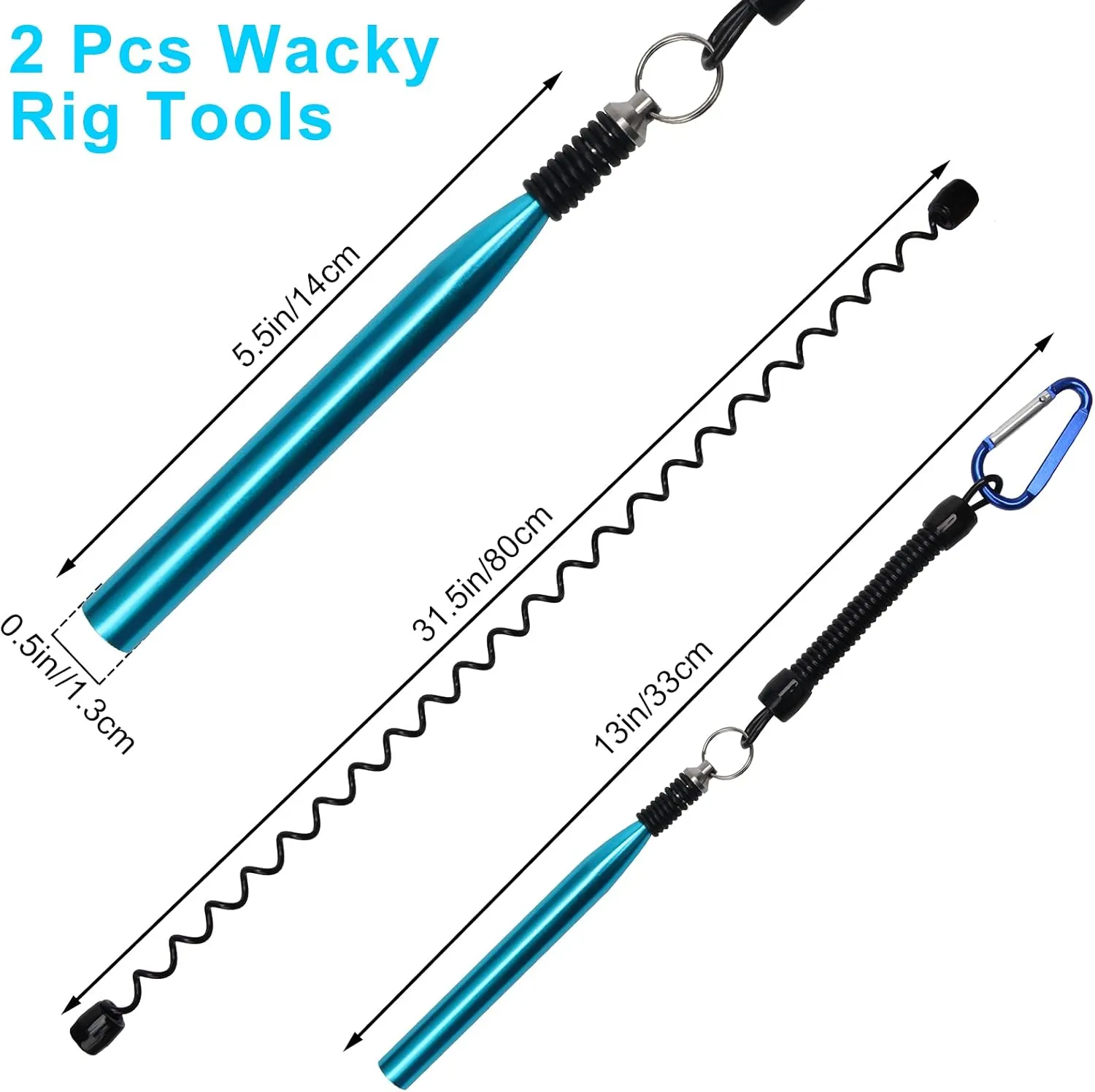 Wacky Rig Tools 2 Pcs with 320 Pcs Wacky O-Rings, Luxiv Wacky Worm Tools for Fishing Worm Rig Kits Fishing Rigging Utensil for Clip Baits Utensil with Keychain