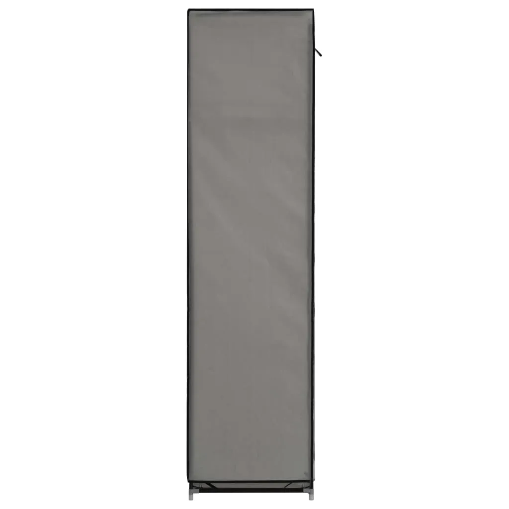 Wardrobe with Compartments and Rods Grey 150x45x175 cm Fabric