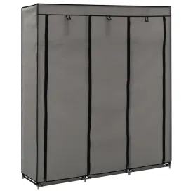 Wardrobe with Compartments and Rods Grey 150x45x175 cm Fabric