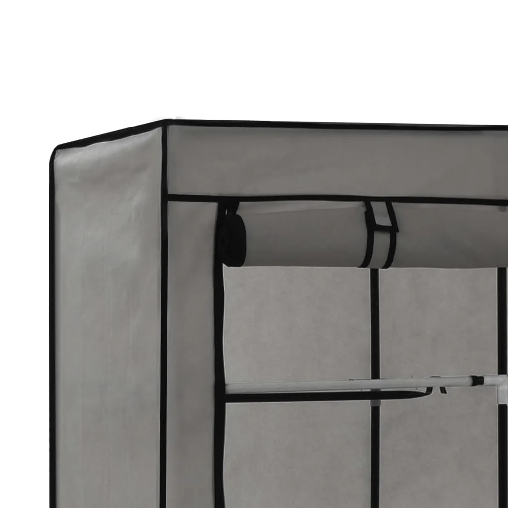Wardrobe with Compartments and Rods Grey 150x45x175 cm Fabric