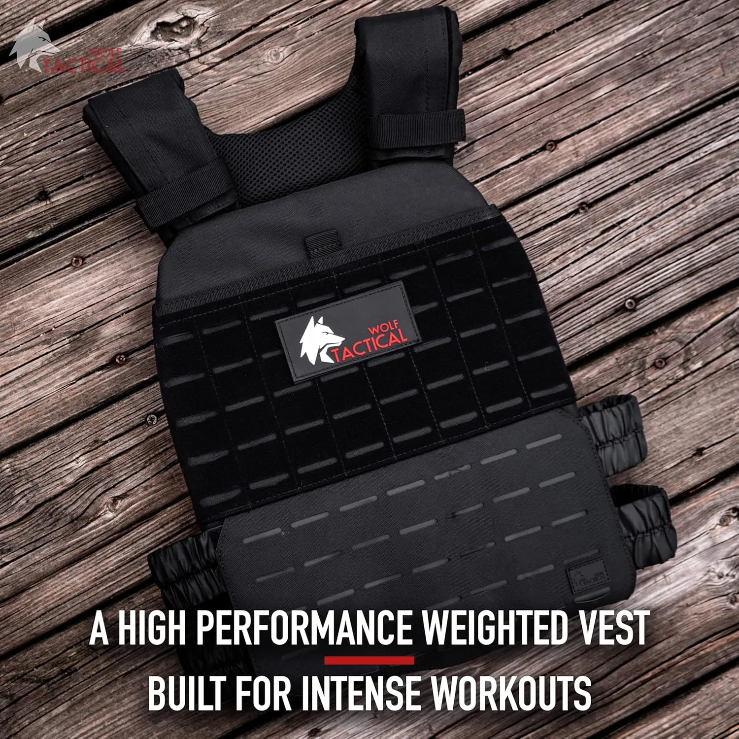 WOLF TACTICAL Adjustable Weighted Vest  WODs, Strength and Endurance Training, Fitness Workouts, Running
