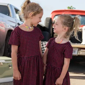 Youth Girls Dress - Georgia Black & Red